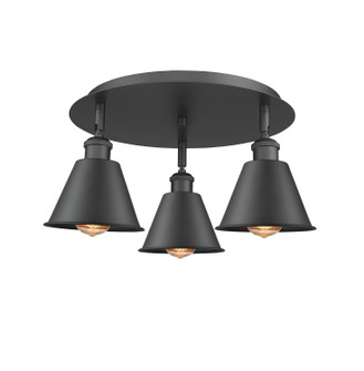Ballston Three Light Semi-Flush Mount in Matte Black (405|516-3C-BK-M8-BK)
