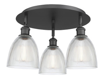 Ballston Three Light Flush Mount in Matte Black (405|516-3C-BK-G382)