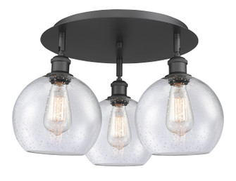 Ballston Three Light Flush Mount in Matte Black (405|516-3C-BK-G124-8)