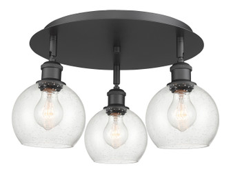 Ballston Three Light Semi-Flush Mount in Matte Black (405|516-3C-BK-G124-6)