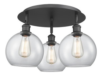 Ballston Three Light Flush Mount in Matte Black (405|516-3C-BK-G122-8)