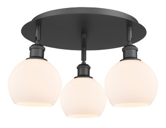 Ballston Three Light Flush Mount in Matte Black (405|516-3C-BK-G121-6)