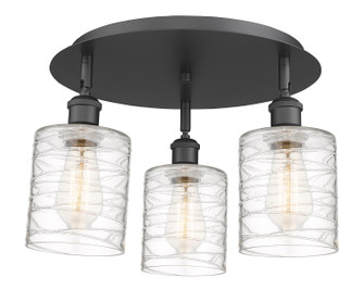 Ballston Three Light Flush Mount in Matte Black (405|516-3C-BK-G1113)