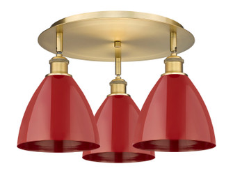 Ballston Three Light Semi-Flush Mount in Brushed Brass (405|516-3C-BB-MBD-75-RD)