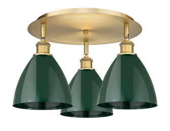 Ballston Three Light Semi-Flush Mount in Brushed Brass (405|516-3C-BB-MBD-75-GR)