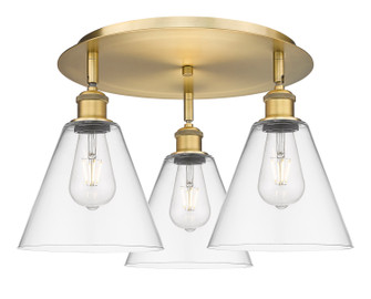 Ballston Three Light Semi-Flush Mount in Brushed Brass (405|516-3C-BB-GBC-82)