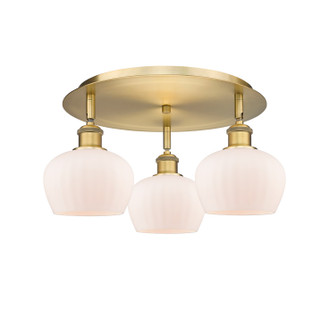 Downtown Urban Three Light Flush Mount in Brushed Brass (405|516-3C-BB-G91)