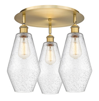 Ballston Three Light Flush Mount in Brushed Brass (405|516-3C-BB-G654-7)
