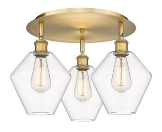 Ballston Three Light Flush Mount in Brushed Brass (405|516-3C-BB-G652-8)