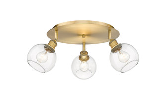 Ballston Three Light Semi-Flush Mount in Brushed Brass (405|516-3C-BB-G122-6)