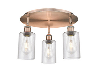 Ballston Three Light Semi-Flush Mount in Antique Copper (405|516-3C-AC-G804)