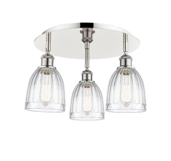 Ballston Three Light Semi-Flush Mount in Antique Brass (405|516-3C-AB-G442)