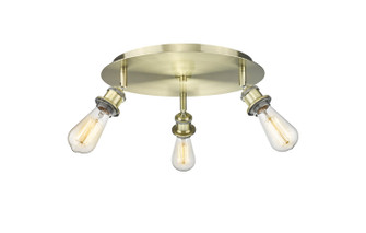 Ballston Three Light Flush Mount in Antique Brass (405|516-3C-AB)