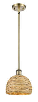 Downtown Urban One Light Pendant in Antique Brass (405|516-1S-AB-RBD-8-NAT)