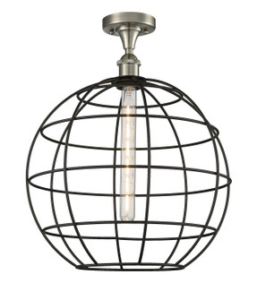 Ballston One Light Semi-Flush Mount in Satin Nickel (405|516-1C-SN-CE-16-BK)