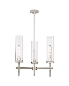 Downtown Urban Three Light Pendant in Satin Nickel (405|471-3CR-SN-G471-12CL)