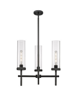 Downtown Urban Three Light Pendant in Matte Black (405|471-3CR-BK-G471-12CL)