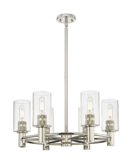 Downtown Urban LED Chandelier in Polished Nickel (405|434-6CR-PN-G434-7CL)