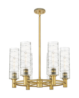 Downtown Urban Six Light Chandelier in Brushed Brass (405|434-6CR-BB-G434-12DE)