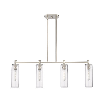 Downtown Urban Four Light Island Pendant in Satin Nickel (405|434-4I-SN-G434-12CL)