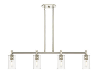Downtown Urban Four Light Island Pendant in Polished Nickel (405|434-4I-PN-G434-7CL)
