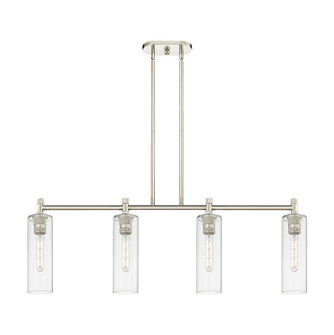 Downtown Urban Four Light Island Pendant in Polished Nickel (405|434-4I-PN-G434-12CL)