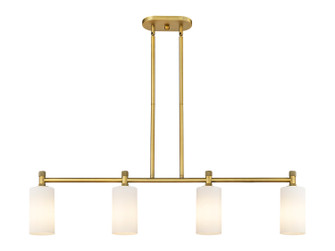 Downtown Urban Four Light Island Pendant in Brushed Brass (405|434-4I-BB-G434-7WH)