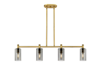 Downtown Urban Four Light Island Pendant in Brushed Brass (405|434-4I-BB-G434-7SM)