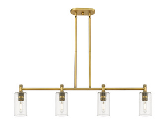 Downtown Urban Four Light Island Pendant in Brushed Brass (405|434-4I-BB-G434-7CL)