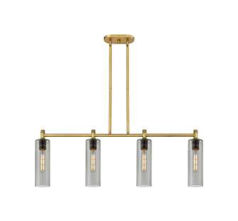 Downtown Urban Four Light Island Pendant in Brushed Brass (405|434-4I-BB-G434-12SM)