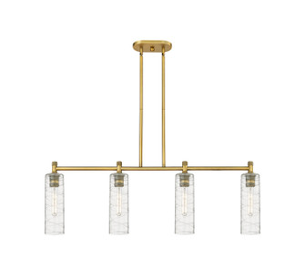 Downtown Urban Four Light Island Pendant in Brushed Brass (405|434-4I-BB-G434-12DE)
