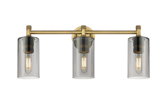 Downtown Urban Three Light Bath Vanity in Brushed Brass (405|434-3W-BB-G434-7SM)