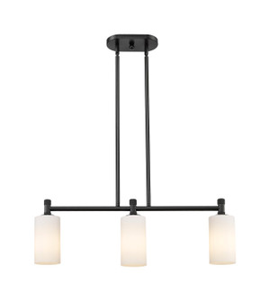 Downtown Urban Three Light Island Pendant in Matte Black (405|434-3I-BK-G434-7WH)