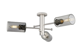 Downtown Urban Three Light Semi-Flush Mount in Satin Nickel (405|434-3F-SN-G434-7SM)