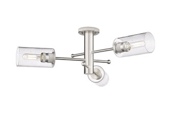 Downtown Urban Three Light Semi-Flush Mount in Satin Nickel (405|434-3F-SN-G434-7SDY)