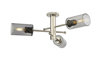 Downtown Urban Three Light Semi-Flush Mount in Polished Nickel (405|434-3F-PN-G434-7SM)