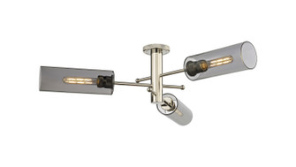 Downtown Urban Three Light Semi-Flush Mount in Polished Nickel (405|434-3F-PN-G434-12SM)