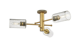 Downtown Urban Three Light Semi-Flush Mount in Brushed Brass (405|434-3F-BB-G434-7SDY)