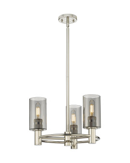 Downtown Urban Three Light Pendant in Polished Nickel (405|434-3CR-PN-G434-7SM)