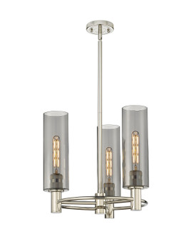 Downtown Urban Three Light Pendant in Polished Nickel (405|434-3CR-PN-G434-12SM)