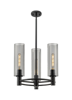 Downtown Urban Three Light Pendant in Matte Black (405|434-3CR-BK-G434-12SM)