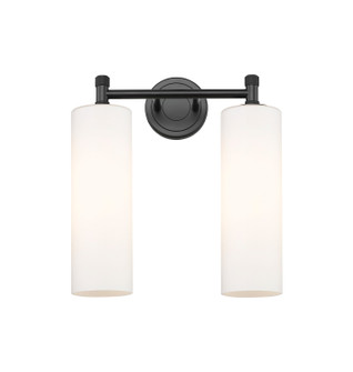 Downtown Urban Two Light Bath Vanity in Matte Black (405|434-2W-BK-G434-12WH)