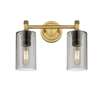 Downtown Urban Two Light Bath Vanity in Brushed Brass (405|434-2W-BB-G434-7SM)