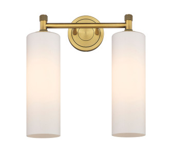 Downtown Urban Two Light Bath Vanity in Brushed Brass (405|434-2W-BB-G434-12WH)