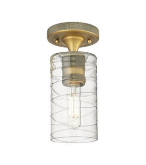Downtown Urban One Light Flush Mount in Brushed Brass (405|434-1F-BB-G434-7DE)