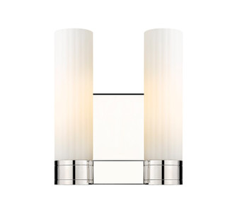 Downtown Urban Two Light Bath Vanity in Polished Nickel (405|429-2W-PN-G429-11WH)