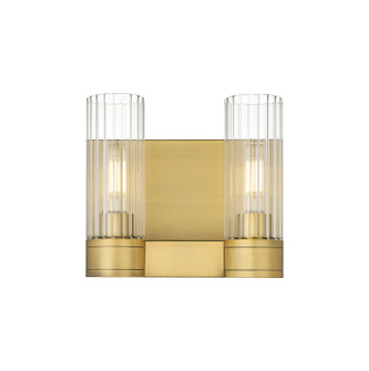 Downtown Urban Two Light Bath Vanity in Brushed Brass (405|429-2W-BB-G429-8CL)