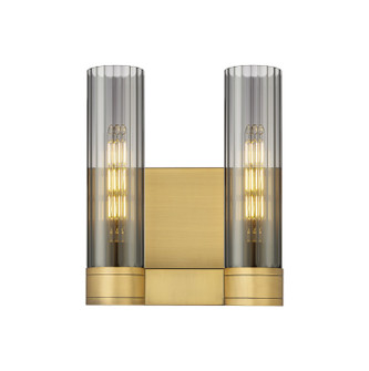 Downtown Urban Two Light Bath Vanity in Brushed Brass (405|429-2W-BB-G429-11SM)