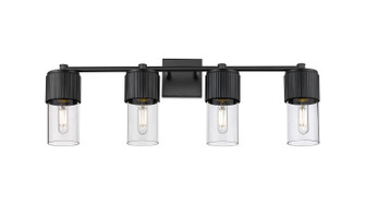 Downtown Urban Four Light Bath Vanity in Matte Black (405|428-4W-BK-G428-7CL)
