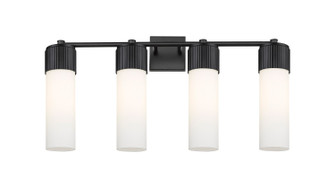 Downtown Urban Four Light Bath Vanity in Matte Black (405|428-4W-BK-G428-12WH)